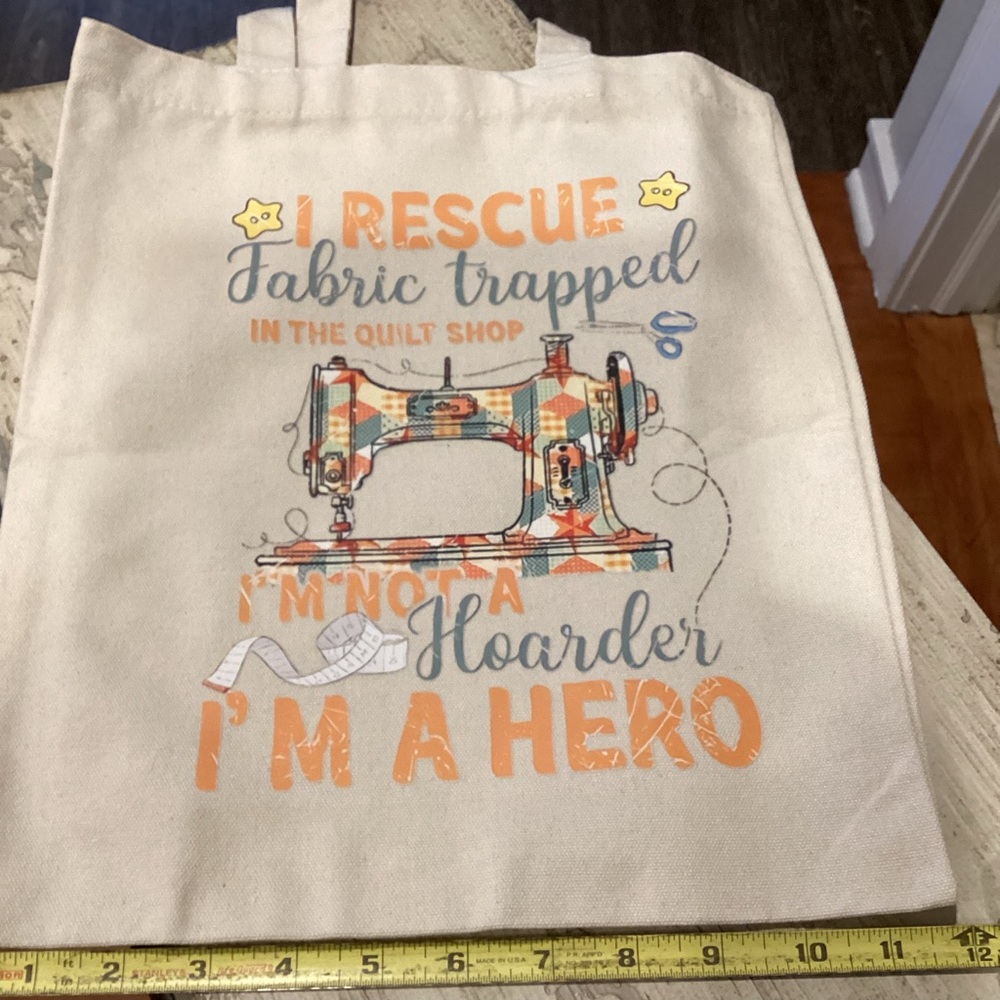 Boutique: Canvas Tote Bag with Sewing Machine Print